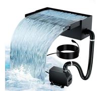 Juego de cascada de acero inoxidable Clete Water Feature Kit con bomba y filtrado para jardín, estanque, piscina, patio, mejora la estética al aire libre