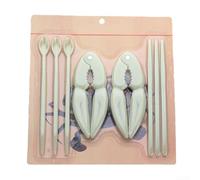 Juego de cascanueces de 2 piezas con 3 tenedores y 3 cucharas, herramienta de plástico resistente para langosta y marisco, apto para lavavajillas, ideal para restaurante y hogar, color verde