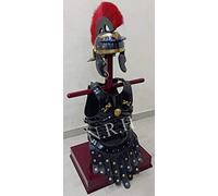 Juego de casco medieval centurión gálico romano rojo con chaqueta muscular templaria