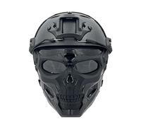 Juego de Casco Protector táctico PJ máscara de Calavera, con máscara Protectora Ajustable de Cara Completa Casco Fast Adecuado, para Paintball CS
