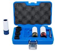Juego de casquillos de impacto con protección y casquillos espirales 12,5 mm (1/2) 17-21 mm - 7 piezas - Resistentes y prácticos - D-Work