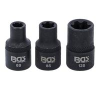 Juego de casquillos de perfil estriado M6S, M8S, M12S - 3 piezas - Precisión y durabilidad, acero - D-Work