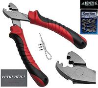 Juego de casquillos de sujeción con alicates y 100 casquillos Jenzi de 0,6 a 1,8 mm + pegatinas gratis Petri Heil! (0,8 mm)