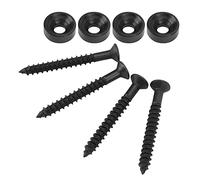 Juego de casquillos para juntas de mástil de guitarra |4 juegos de casquillos y tornillos de acero inoxidable |Conexión segura del cuerpo al mástil para guitarra eléctrica/bajo (Negra)