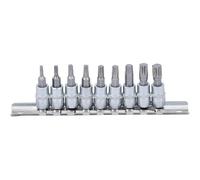 Juego de casquillos y puntas de 6,3 mm (1/4) Perfil T Torx T10-T50-9 piezas - Precisión y versatilidad - D-Work