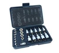 Juego de casquillos y puntas hexagonales (en estrella), 30 piezas, casquillos Torx macho y hembra, puntas E & T