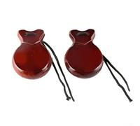 Juego de castañuelas de madera española, 2 pares de percusión manual para baile flamenco, principiantes adultos, actuaciones escénicas y clase de música (marrón)