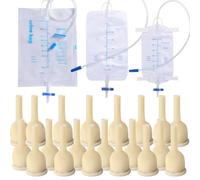 Juego de catéter externo autosellante, 20 piezas de látex suave, 1 bolsa de pierna de 500 ml, 1 bolsa de orina de 1000 ml, 1 bolsa de orina de catéter extragrande de 2000 ml, catéter externo para
