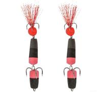 Juego de cebos flotantes para pesca de carpas con 3 anclajes de acero de alto carbono para señuelo de lubina en ríos y lagos, color amarillo y naranja, 8,5 cm, tamaño paquete de 2 piezas para equipo