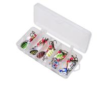 Juego de cebos giratorios de metal, cebos artificiales para pajitas - Cucharas de pesca | 10x cebos duros spinner de pesca, cebos de metal duro para la pesca de trucha, bar, lucio, salmón a