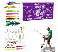 Juego de cebos para pesca de agua dulce, para pesca de agua dulce, lago, barco, lago, río, kayak, costa, trucha, perca, carpa, salmón, bagre, pescador, pescador