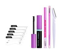 Juego de cejas con tarjeta para cejas, kit de lápiz de cejas para cejas - Maquillaje de ojos resistente al agua resistente a roturas - Kit de maquillaje con tarjeta para cejas, rímel, crema para cejas