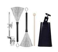 Juego de cencerros profesionales para práctica de batería con campanas de 6 pulgadas, cepillos de abrazadera para uso en entretenimiento, accesorio de batería
