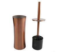 Juego de cepillo de inodoro de acero inoxidable con cabezal de cepillo denso y diseño independiente para limpieza y almacenamiento prácticos del baño (color cobre)