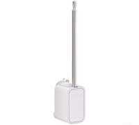 Juego de cepillo de inodoro de mango largo para limpieza profunda, limpiador de cabeza plana antigoteo con base ventilada, cepillo de baño de 47,5 cm (blanco)