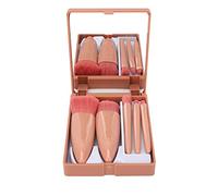 Juego de Cepillo de Maquillaje Pinceles Portátiles de Sombras de Ojos que Se Ajustan a la Cara Forma de la Cara para el Uso General 5pcs Rosa