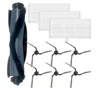 Juego de cepillo de rodillo principal, cepillo lateral y filtro de repuesto para aspiradora robot eufy C10 con estación de vaciado automático, 1 cepillo principal, 3 filtros, 6 cepillos laterales