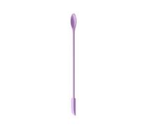 Juego de cepillo para mascarilla facial 2 en 1, cuchara y raspador de silicona, herramienta de doble propósito para líquidos cosméticos, base y aplicación de crema facial (M morado)