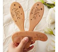 Juego De Cepillo Y Peine De Madera Personalizado Para Bebé, Cepillo Para El Pelo Grabado Personalizada Con Nombre Para Recién Nacidos, Niños Pequeños, Regalo De Baby Shower
