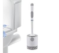 Juego de cepillo y portacepillos para inodoro | Cepillo para inodoro con mango largo, accesorio ergonómico para limpieza de baño, suelo de piedra, ducha, azulejos, juntas y para casa y