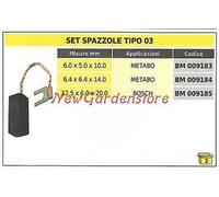 Juego De Cepillos 2 Piezas Tipo 03 METABO 6.4 X 6.4 X 14.0 Mm 009184