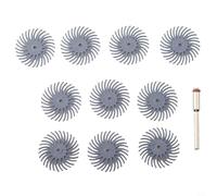 Juego de cepillos abrasivos de disco de cerdas radiales de 1 pulgada con vástago de 3 mm para pulido fino, limpieza y molienda en manualidades, dentales y trabajos de joyería (grano 120)
