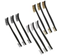 Juego De Cepillos De Alambre Mini Cepillo De Rasguño De Alambre Doble Extremo Para Limpiar Escoria De Soldadura, Óxido y Polvo, Acero Inoxidable, Latón y Nylon Cepillo De Alambre Con Mango 9 Piezas