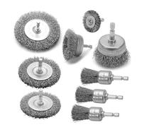 Juego De Cepillos De Alambre Para Taladro: Accesorio De Copa Prensada Con Vástago Hexagonal, Broca De Acero Firme, Herramienta Abrasiva Duradera | Cepillos De Rueda De Alambre Para Amoladora Angular,