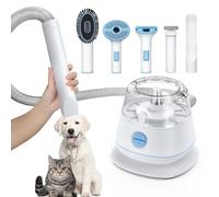 Juego de cepillos de aseo para mascotas 5 en 1 al vacío, 99% de pelo de mascotas, bajo ruido, no es fácil de bloquear, para gatos y perros, con un total de 5 herramientas, cepillo de aseo para