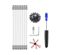 Juego de cepillos de chimeneas sistema de limpieza de chimeneas con varillas limpiador de chimeneas para chimeneas de repuesto cabeza de cepillo y adaptador de taladro