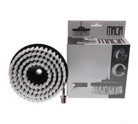 Juego de cepillos de limpieza de disco, 6 pulgadas para cabezal de taladro de coche m14, neumático eléctrico de cerdas para hendiduras domésticas para detallar taller, uso profesional (blanco)