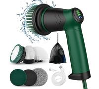 Juego de cepillos de limpieza eléctricos, limpiador giratorio eléctrico portátil, limpiador de baño de doble velocidad, limpiador de mano con 7 cabezales de cepillo, horno, coche