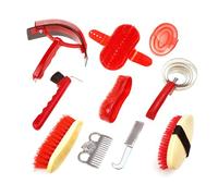 Juego de cepillos de limpieza para desenredar el pelo de caballo para el aseo diario, descontaminación, suministros esenciales de aseo para desenredar el cabello, cepillos de limpieza