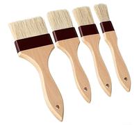 Juego de cepillos de madera natural con asas resistentes al calor para cocinar y untar; incluye varios tamaños para salsas, aceites y carne, agarre antideslizante con agujero para colgar