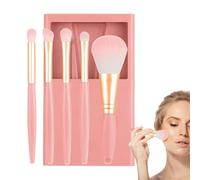 Juego de cepillos de maquillaje de viaje, cepillos de maquillaje de viaje - Cepillos de maquillaje de tamaño de viaje con estuche y espejo - Función completa herramienta cosmética portátil para fonda