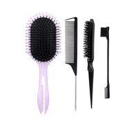 Juego de cepillos de pelo con cerdas para burlar, controles de bordes, pasadores de metal, peines de cola, cepillo de cerdas para desenredar