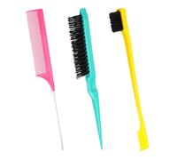 Juego de cepillos de pelo con parte trasera resbaladiza, cepillo de cerdas de doble cara, cepillo de pelo para mujeres, peluquería, corte de pelo, 3 piezas