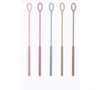 Juego de cepillos de silicona flexibles extralargos para limpiar popotes, adecuados para botellas de agua y varias bebidas, compatibles con pajitas de 6 mm y 9 mm de diámetro (rosa)