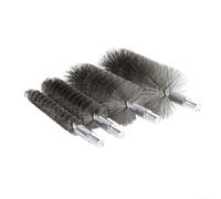 Juego de cepillos de tubería de chimenea con cerdas de alambre de acero de 0,3 mm para limpieza de horno, kit de herramientas de limpieza de chimeneas para bricolaje y tareas de mantenimiento