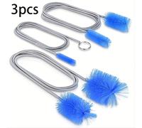 Juego de cepillos flexibles para drenaje largo, set de 3 piezas, con cabeza y cepillo limpiador de tuberías de acero inoxidable, ideal para la limpieza , fregaderos y tuberías, desatascador potente