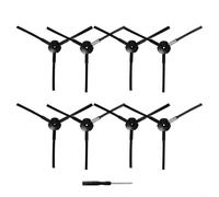 Juego de cepillos laterales de repuesto para Medion MD18510 MD18503 MD18600 MD16192 MD18500 MD18501 y para robot aspirador ILIFE V3S Pro V5 V5S Pro, cerdas de nailon, 8 piezas con destornillador