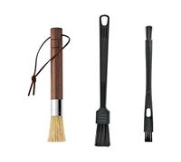 Juego de cepillos: limpieza geométrica ergonómica para molino de mango de madera dura, removedor de residuos de harina de partículas finas, componentes de molienda de pulidor a T