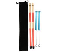 Juego de cepillos para baquetas, cepillos para batería de jazz con alambre de metal retráctil y bolsa de transporte de felpa, accesorios de percusión ajustables de 19 pulgadas para (cepillo de tambor