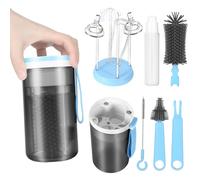 Juego de cepillos para biberones 6 en 1, Kit Limpia biberones de Viaje con Cepillo Extensible de Silicona para biberones, Cepillo Limpiador de tetinas, Cepillo para pajitas, dispensador de jabón.