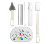 Juego de cepillos para biberones con escurridor - Kit de Limpieza Completo para Tazas, Tapas, pajitas, tetinas, extractores de Leche recolector de Leche | Cepillos para Botellas de Agua para Lugares