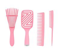 Juego de Cepillos para el Cabello, Juego de Peines ABS Duraderos para Mujeres Y Hombres para Peinar el Cabello Y Eliminar los Enredos(rosado)