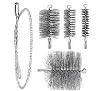 Juego de Cepillos para Limpieza de Tubos de Estufa - Cepillo de Alambre para Tuberías de Chimenea | Kit Completo Limpiador Escobilla Barrer Resistente Al Fuego para Cenizas Hogar Calderas Secadoras