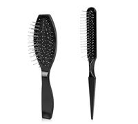 Juego de cepillos para peluca, cepillo de cerdas de alambre de acero inoxidable para cabello sintético, cepillo portátil y peines para pelucas y extensiones de cabello humano