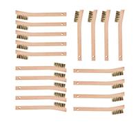 Juego de cepillos para rascar con mango de madera (18, 18 unidades, 18 unidades, 17,8 cm, latón, con mango de madera de haya)