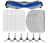 Juego de cepillos principales para mopa ecovacs para deebot N20/N20 Plus / N20 Pro Plus, para piezas de repuesto con cepillos laterales y paños de microfibra para aspiradora robot (B)